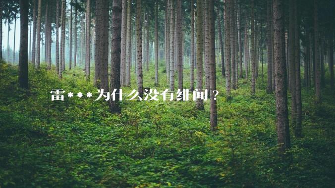 雷***为什么没有绯闻?